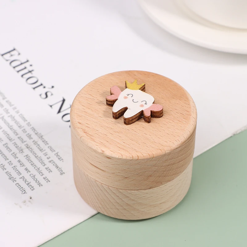 1PC Baby Teeth Box For Children Teeth Collection Commemorative Box Fetal Hair Umbilical Cord Preservation Wooden Box