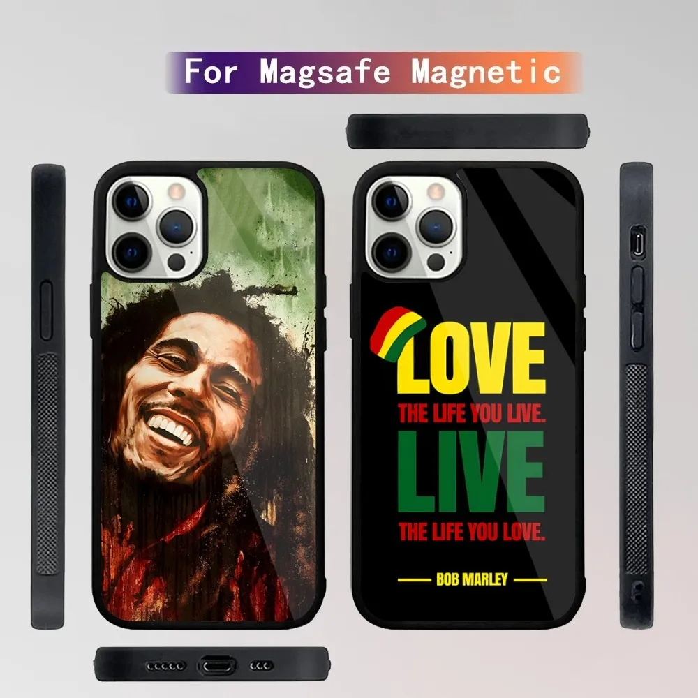 Bob Marley Rasta Lion Phone Case For iPhone 16,15,14,13,12,11,Plus,Pro,Max Mini Magsafe Magnetic Wireless Charging