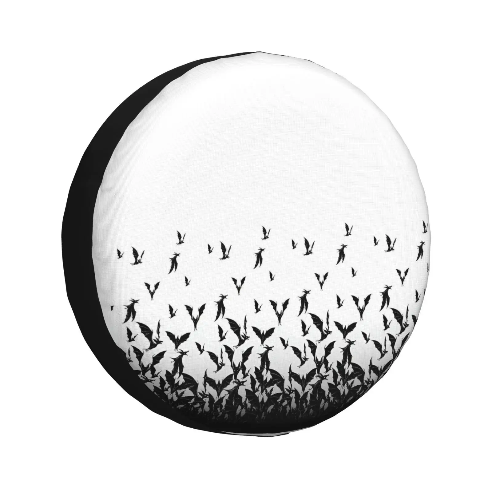 

Spare Tire Cover Black and White Bat Swarm Protection Wheel Cover Universal Suitable for SUV Trucks 14 15 16 17 Inches