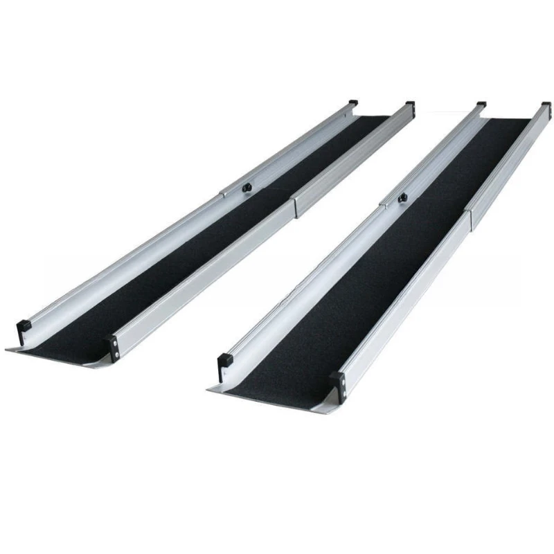 

Large stock of portable aluminum alloy ramps, assisting wheelchairs to climb steps, retractable aluminum ramps