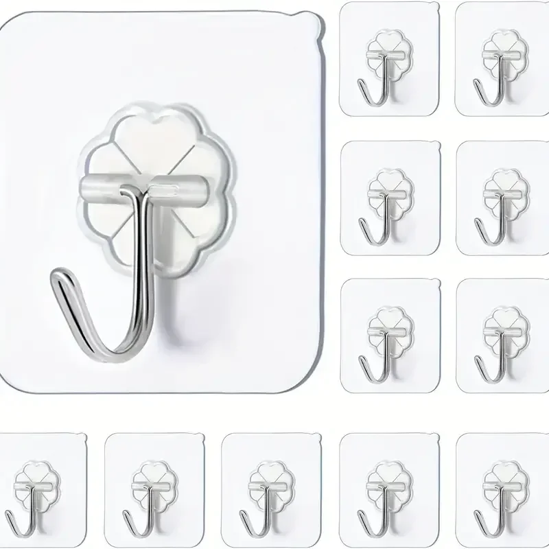 Transparent Self Adhesive Wall Hooks Heavy Duty Multi-Purpose Wall Hook Key Holder Towel Holder For Bathroom Kitchen Accessories