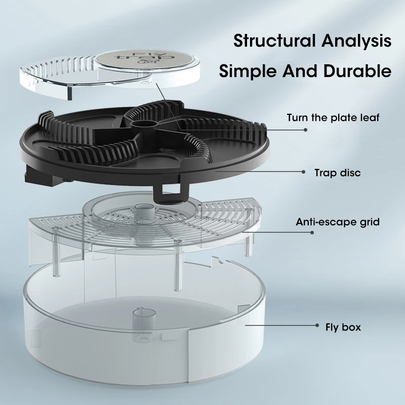 Automatyczne pułapki na muchy Łapacz szkodników Łapacz sterowania USB Gospodarstwo domowe Kuchnia muchołówka Cichy wymienny kryty odrzucanie owadów