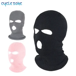 Winter Riding Mask 3 Hole Full Face Cover Ski Mask Hat Outdoor Balaclava Knitted Neck Warm Caps Snowboarding Men Women Face Mask