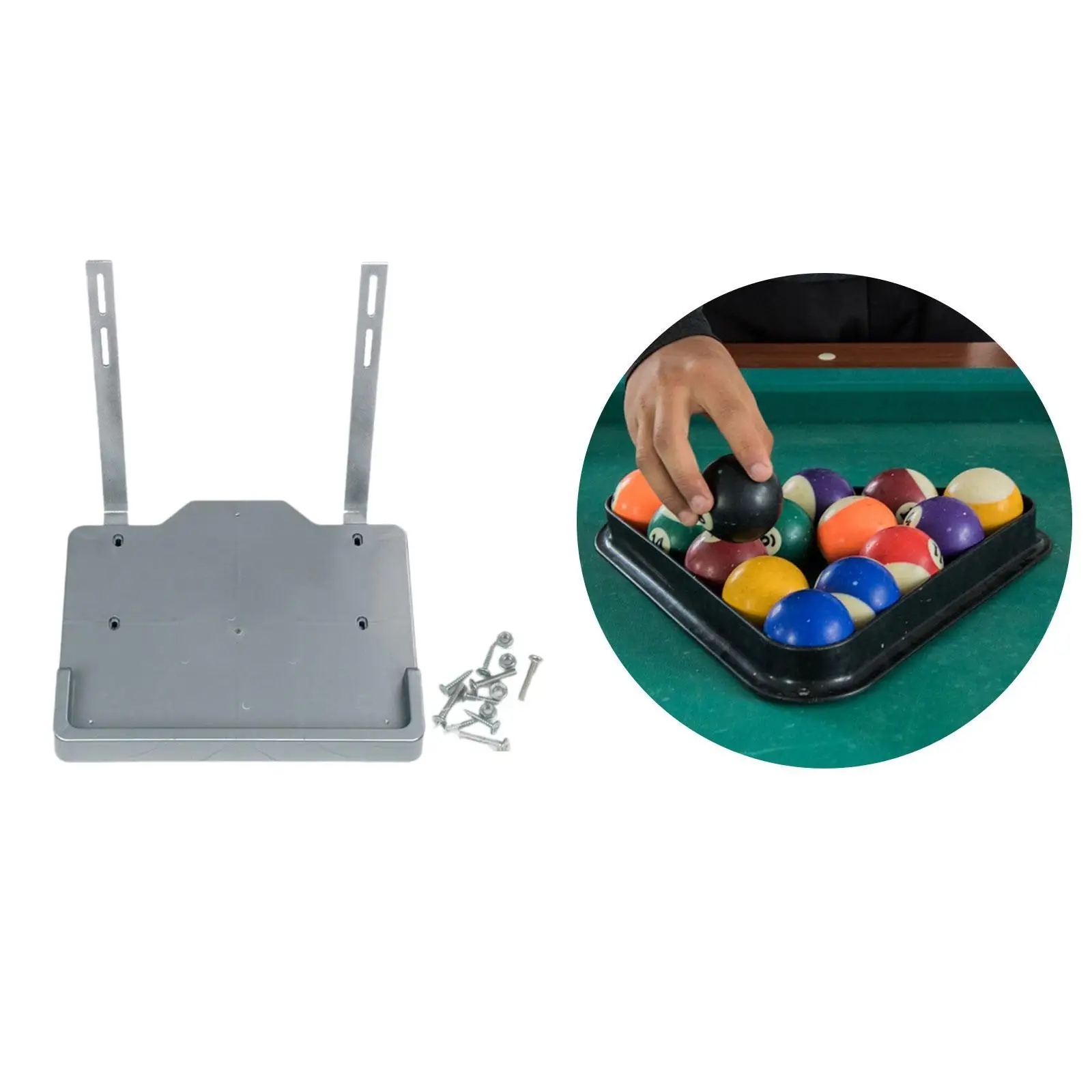 

Поднос для бильярдной треугольной стойки с винтом, оборудование для начинающих, держатель для взрослых, поднос для шаров для бассейна, лоток для клубной игры, бара, снукера, в помещении