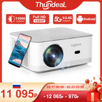 ThundeaL Portable Mini Projector TD92 Pro FHD 1080P Full HD Beam 4K Video WiFi Android Projector TD92Pro 3D Movie Home Theater