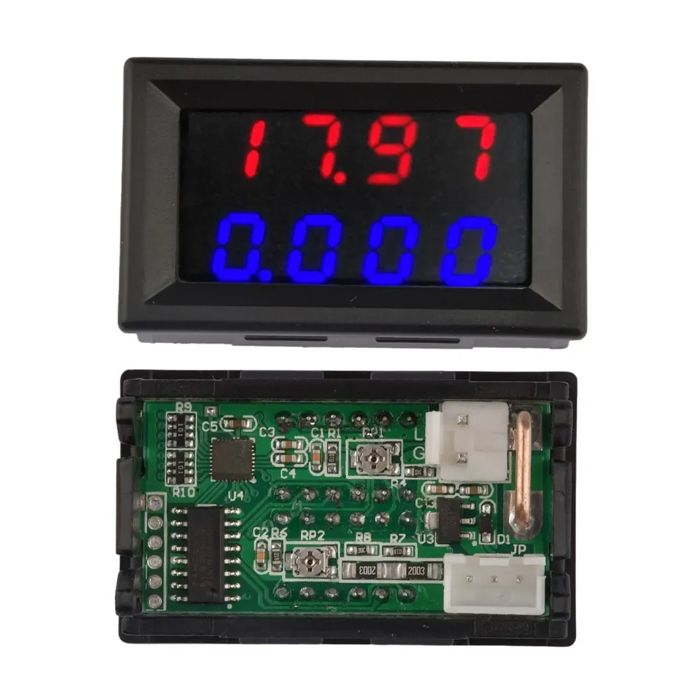 Digital Voltmeter DC 500V 10A Digital Voltmeter Voltage Red Blue Voltmeter Ammeter Volt Meter Gauge Electromobile Motorcycle Car