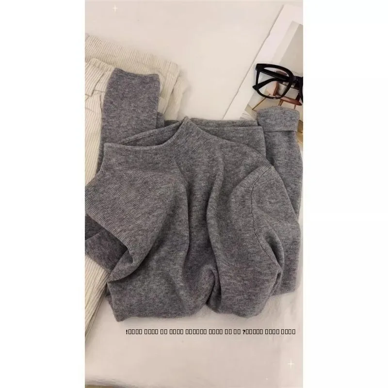 

Soft Cozy Knitted Base Layer Top Women's Faion Autumn Winter Small Stand Collar Inner Wear Slim Fit Long Sve Pure Color