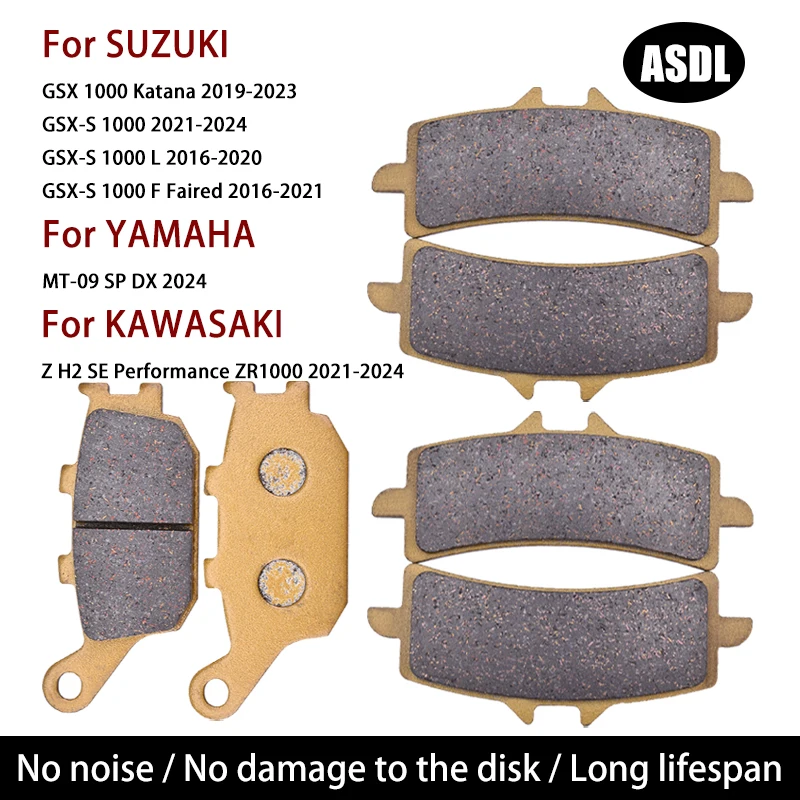 Front Rear Brake Pads For SUZUKI GSX 1000 GSX1000 Katana GSXS1000 GSXS L F GT GX 2019-2023 For YAMAHA MT09 MT 09 2024 ZR1000 ZR