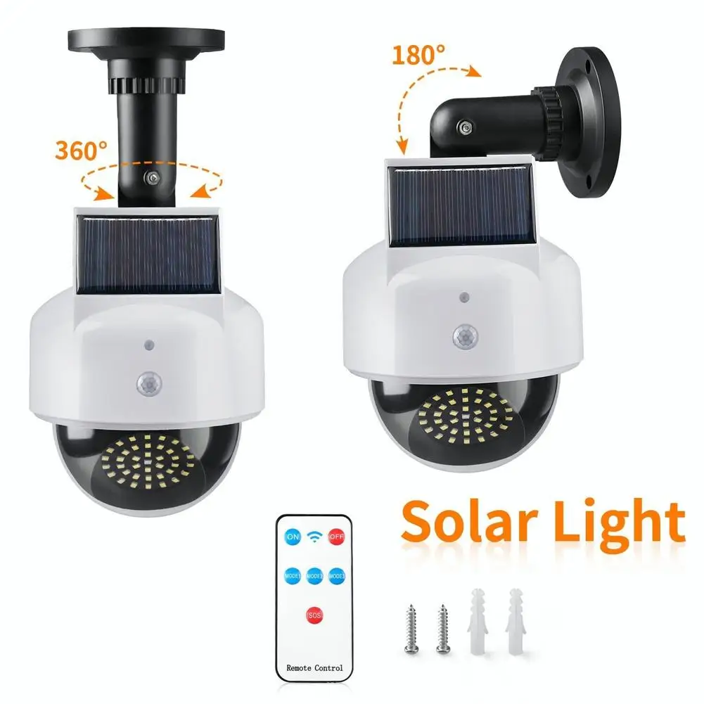 Luz Solar de seguridad para exteriores, Sensor de movimiento, impermeable, 40LED, para pared, calle, patio, cámara falsa con Control remoto