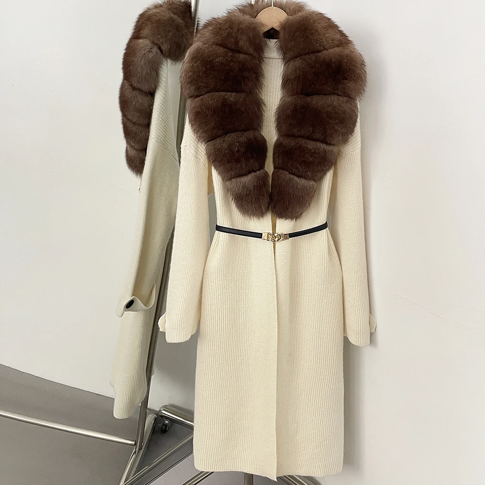 OFTBUY Cardigan for Women Real Fur Coats Women's Demi-season Jacket Women's Clothing Outerwears Cardigan Femmes Luxury Top Women