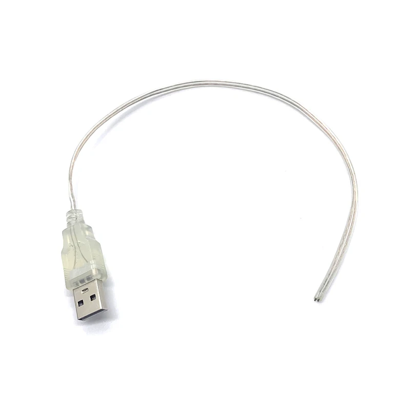 0.3m 5V USB 2.0 Power Supply Cable 2Pin Type A Male Plug/Female Jack Wire Charger transparent Cord Extension Connector 26awg