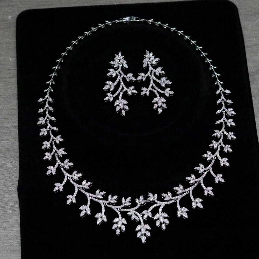 

ZY UNIQUE Bridal Full Zirconia Jewelry Sets For Women Party, Luxury Dubai Nigeria CZ Crystal Wedding Necklace conjuntos de joyas