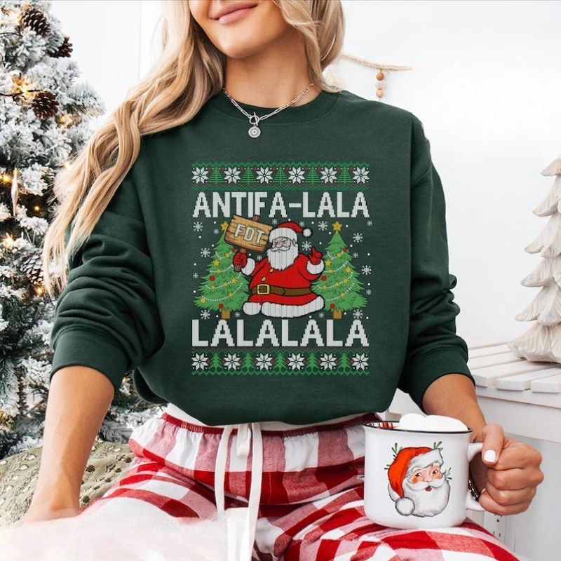 مكافحة عيد الميلاد البلوز القبيح كل ما أريده لعيد الميلاد هو الرئيس الجديد مضحك الديمقراطي هدية الليبرالية عطلة عيد الميلاد هدية السترة