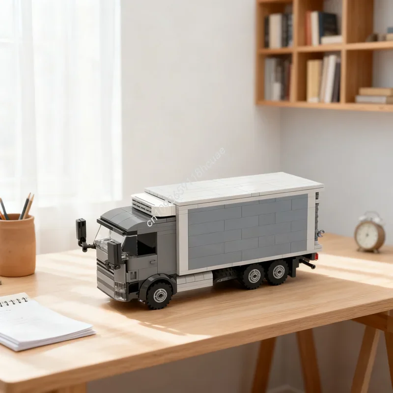 

400 деталей MOC: Грузовик-рефрижератор Isuzu, модель городского грузового автомобиля, конструктор, креативный рождественский подарок, развивающие игрушки-кирпичики для детей