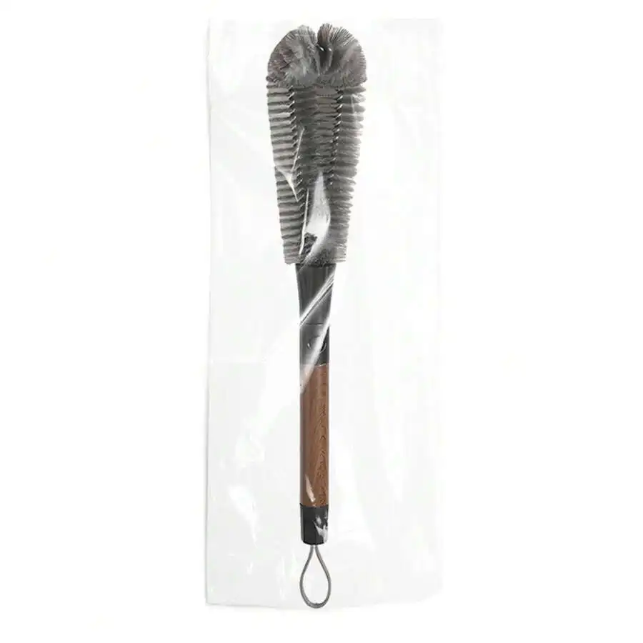 Walnut-Colored 2-In-1 Bottle Brush With Long Handle, Detachable Crevice Brush, Multifunctional Soft-Bristle Cup Brush, Blender