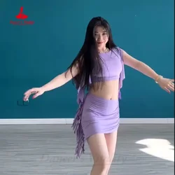 ベリーダンス-女性用の2ピースの服,ショートトップとスカートのセット
