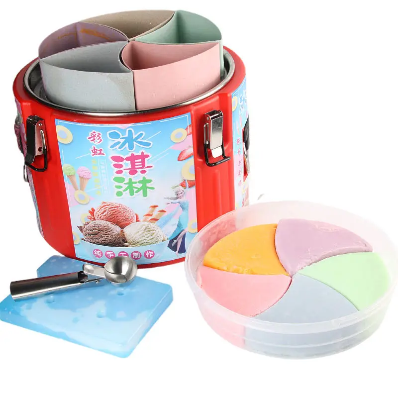 Rainbow Ice Cream Insulation Bucket Handmade Stall Stall Ice Cream Machine Equipment Suit