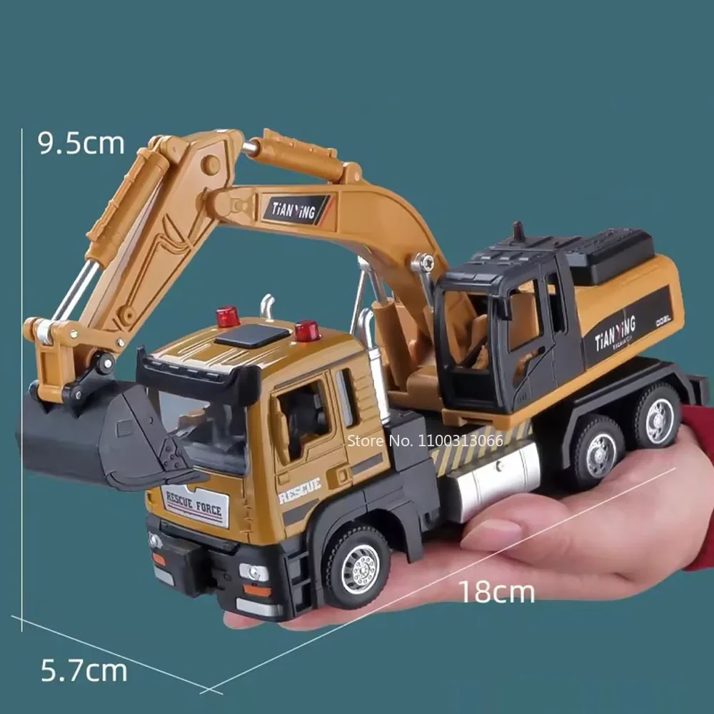 1:32 Alloy Diecasting Cement Mixer Toys Cars Models with Light Sound Pull Back Miniature Excavator Vehicles Child Birthday Gifts