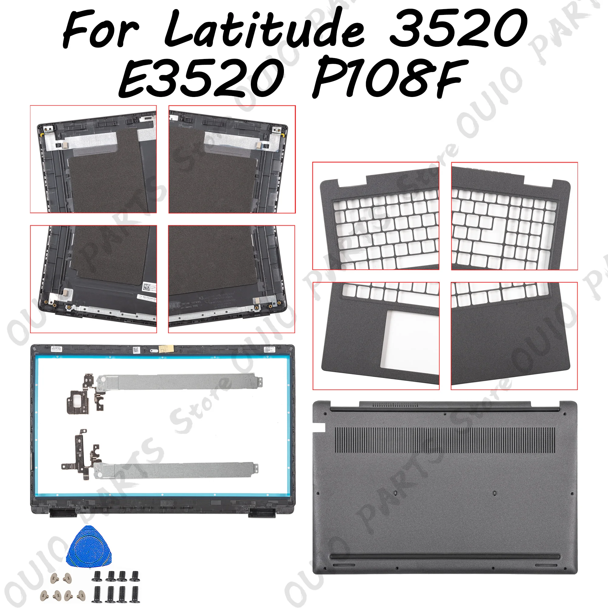 

NEW For Latitude 3520 E3520 Laptop LCD Back Cover Top Case Front Bezel Upper Bottom Case 017XCF 0H5YMR