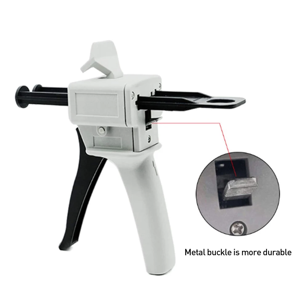 Pistola de impresión de 50ml, pistola dispensadora de pegamento para tubo de pegamento dispensador de plástico AB 1:1/1:2