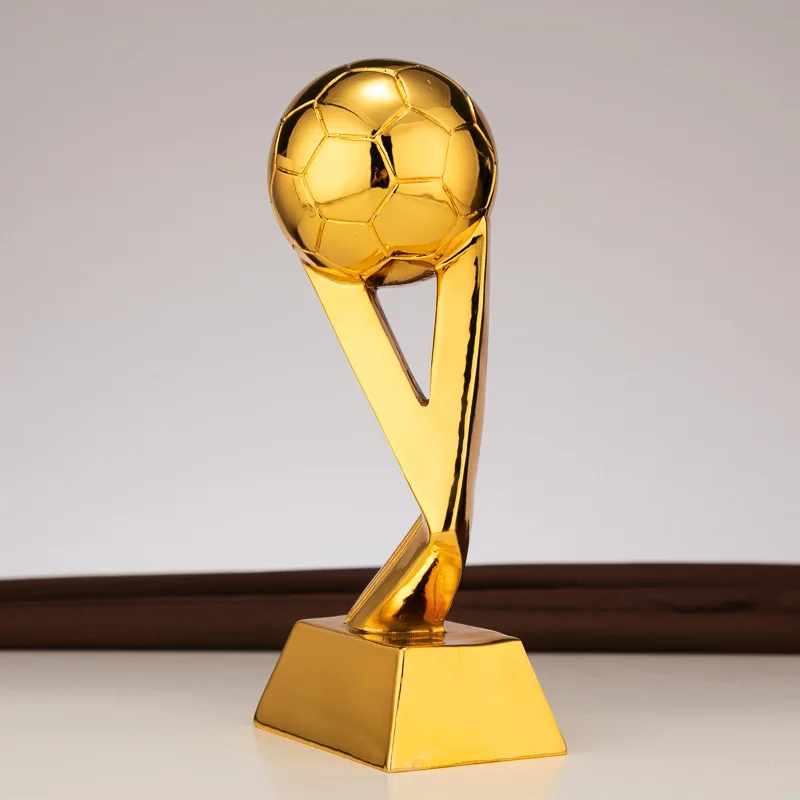 High-grade Resin Football Trophy Electroplating Champions Cup Fan Supplies School Game Printing Custom Marksman Award