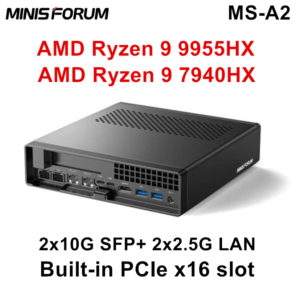 MINISFORUM MS-A2ミニPC AMD Ryzen 9 9955HX/7940HX搭載 2x10G SFP