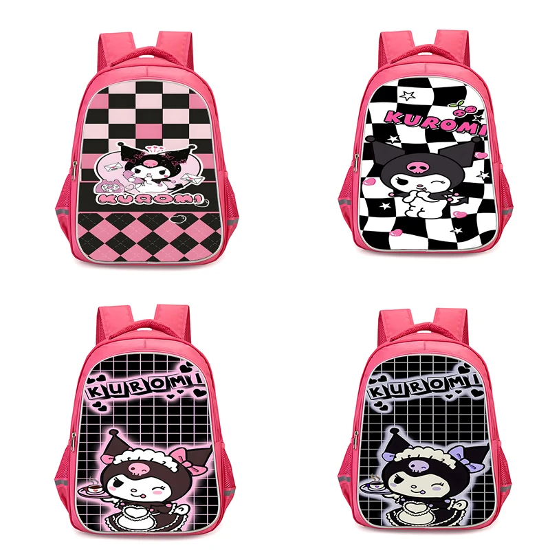 Mochilas bonitos do anime Kuromi para estudantes, mochilas escolares, mochila durável, presente de aniversário, acampamento, meninas, criança, Y2K