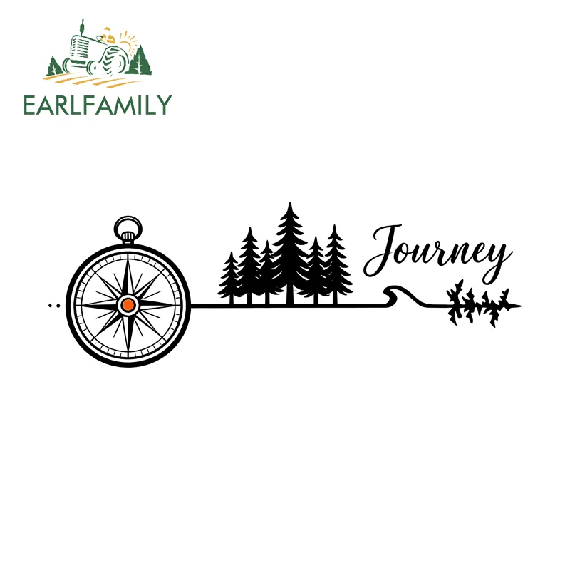 

Наклейки для автомобиля EARLFAMILY Journey Landscape, аниме-стиль, художественная линейная графика, водонепроницаемые наклейки для окон, украшение для автофургонов