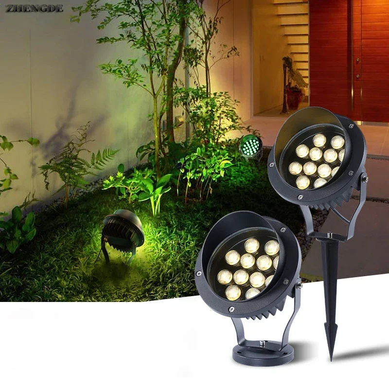 Imagem -02 - Waterproof Jardim Paisagem Spotlights Led Lawn Lights Iluminação Exterior Venda Quente Ip65 12w ac 110v 220v 12v