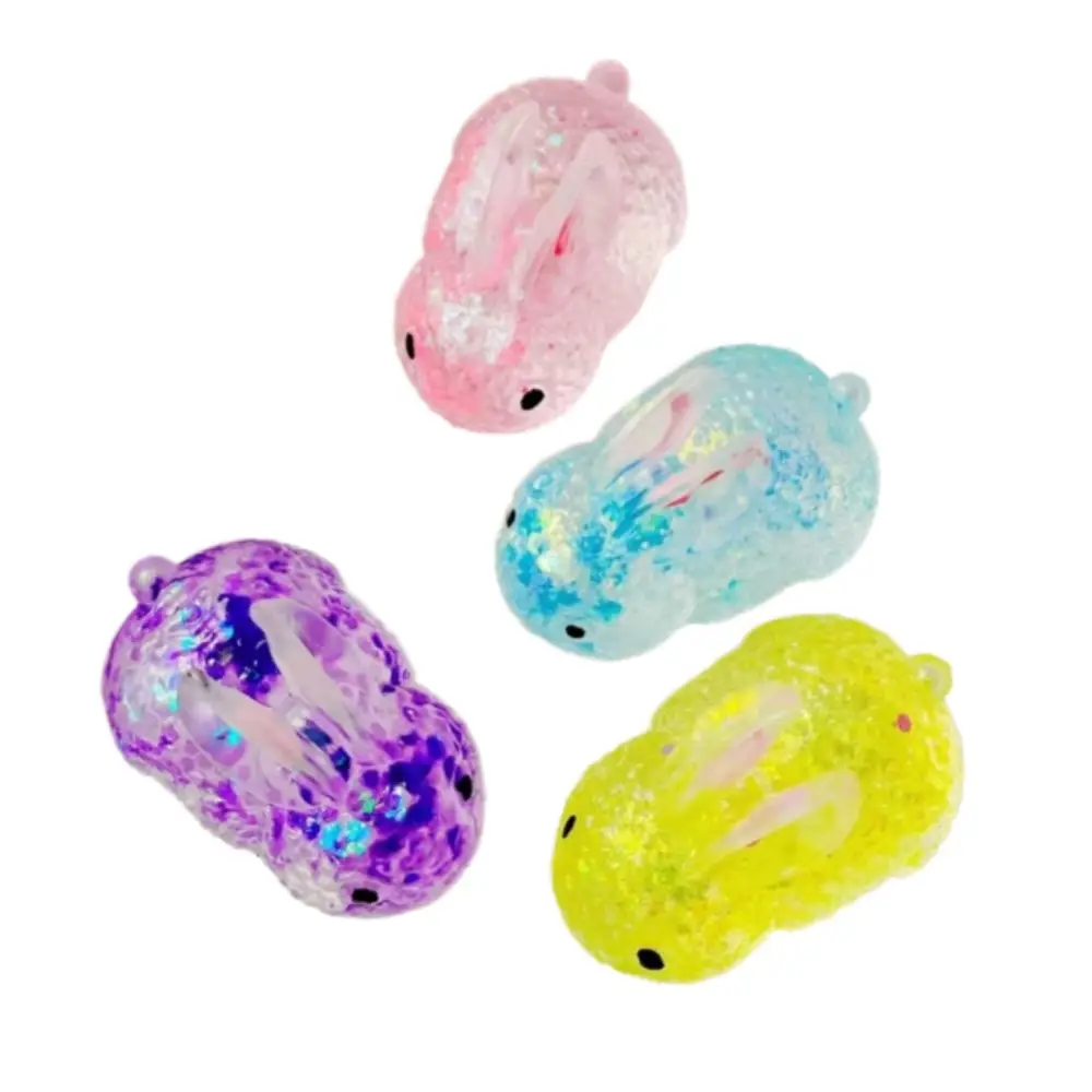 Creative Soft TPR Maltose Pinch Sequins Elastic Squeezing Colored Rabbit Super Soft Hedgehog Slow Rebound Xmas Gift