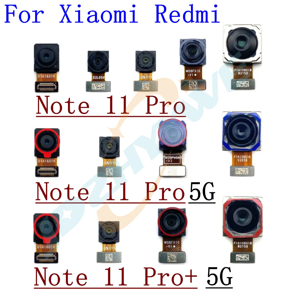 For Xiaomi Redmi Note 11 Pro Plus 4G 5G Rear Back Facing Camera Ultrawide+Depth+Macro Front Selfie Samll Camera Flex Cable Part