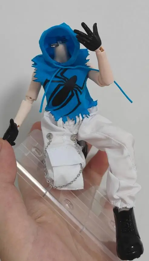 

1/12 Scale Male Soldier Hoodie Vest Sleeveless Sweatshirt with Wire Clothes Model for 6in Action Toy Figures Doll Body