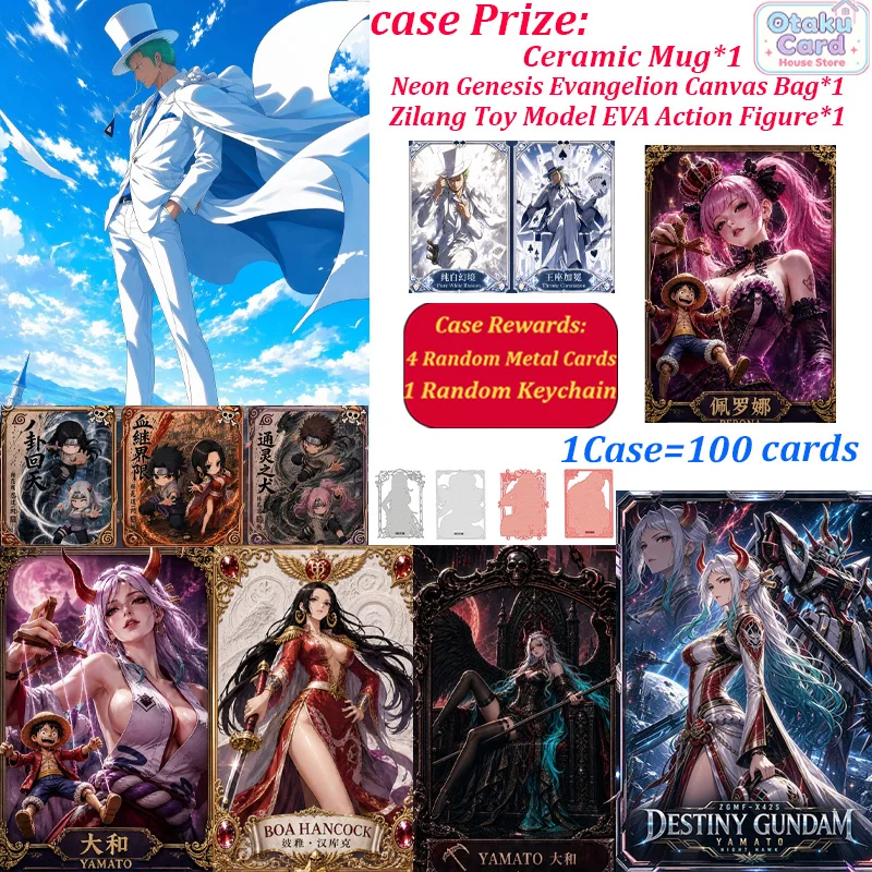 One Piece Full Metal Cards Laser Holographic Double Embossed UV Glow Effect Embroidery Craft Anime Collectible Cards Wholesale