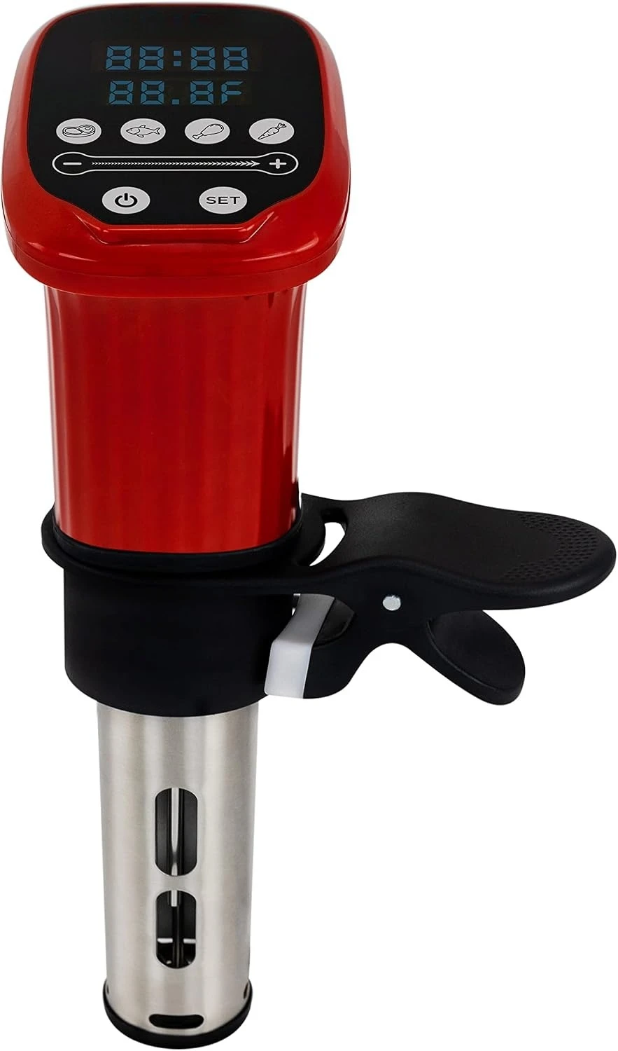 SVC-1000 1000W Sous Vide Cooker, Digital Display, Multi Preset Cooking Programs for Meat, Fish, Chicken, Vegetables, Red Black Color