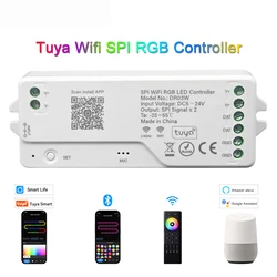 Tuya Wifi SPI RGB Controller DR03W For WS2812B WS2811 Addressable LED Strip Light Alexa Google Assistant Yandex Voice Control