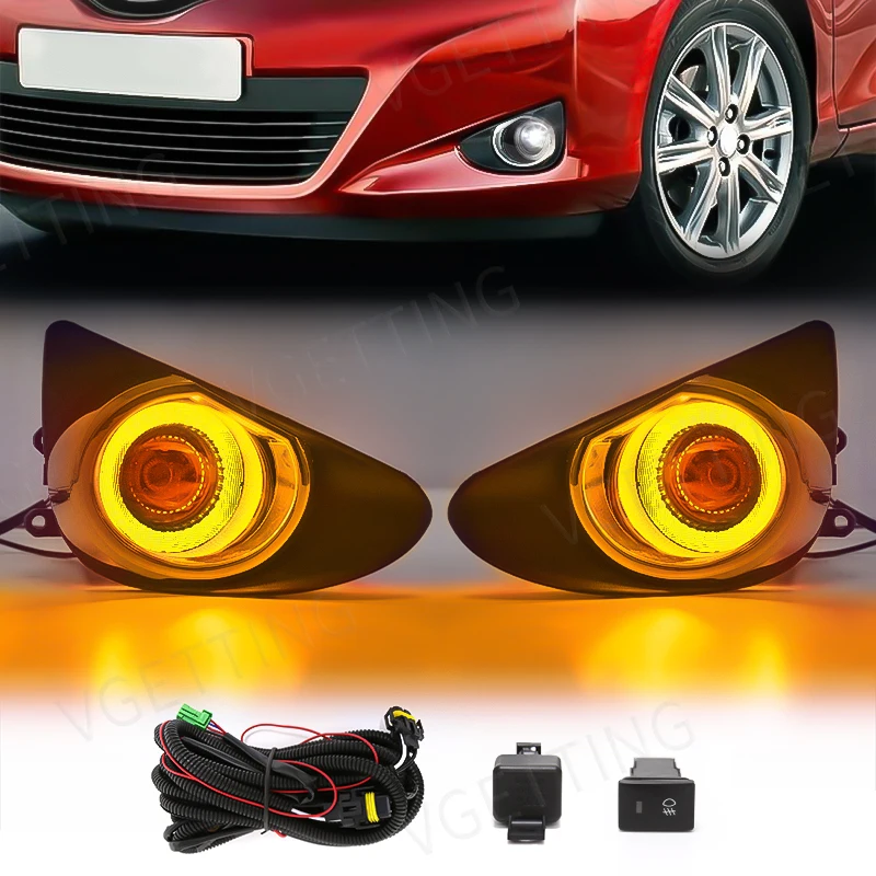 Daytime Running Light DRL Angel Eyes Fog Lamp Led  For Toyota L LE Hatchback 2012 Vitz 2013 2014 Yaris Yellow White Blue Red