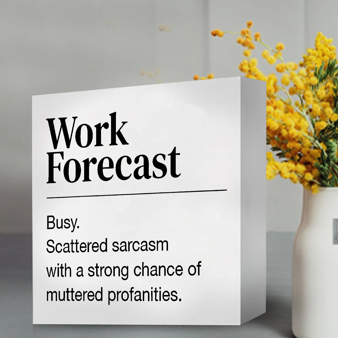[علامة خشبية مضحكة] قطعة واحدة من لافتة خشبية لتوقعات العمل المضحكة - اقتباس ساخر ليوم مشغول - ملحق مكتب مكتبي مزخرف