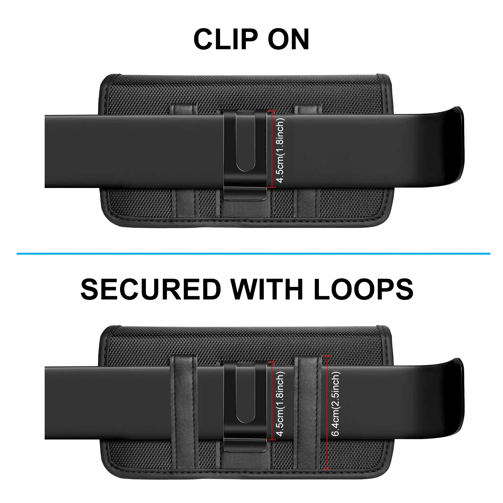 HAWEEL Mobile Phone Waist Bag 4.7-6.8 inch Phone Holster Case Cell Phone Belt Clip Pouch For iPhone 17 16 15 14 13 12 Samsung view 3