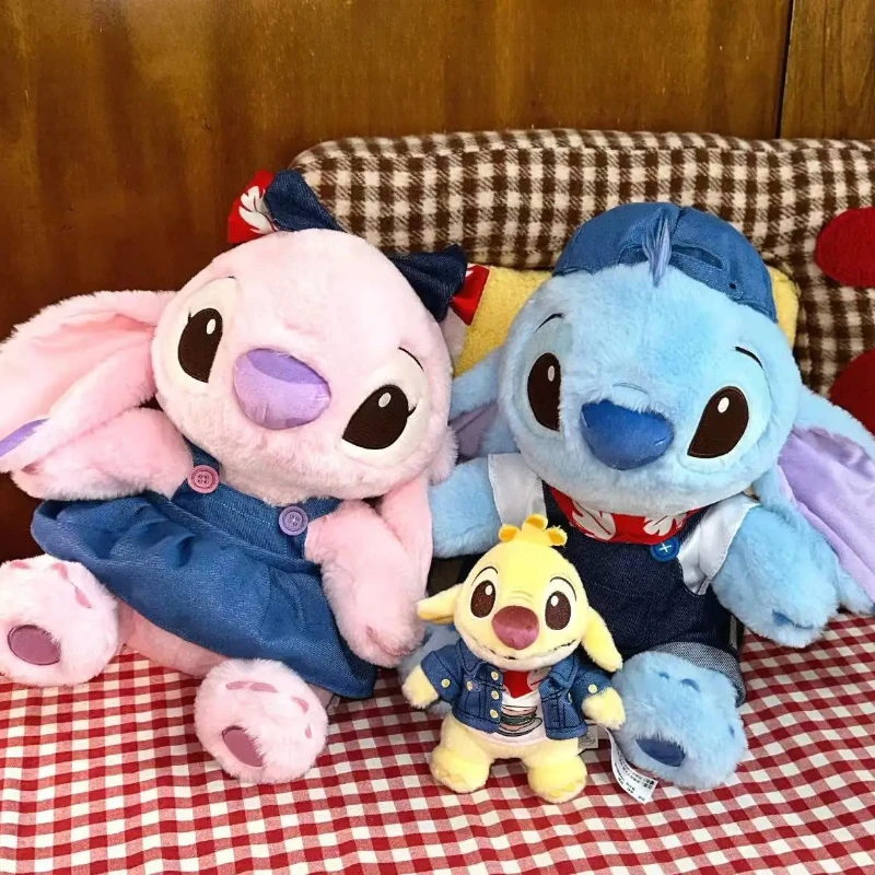 Cartoon Disney Stitch &Angel Cowboy Cute Soft Plush Doll Stuffed Toy Sofa Cushion Home Decoration Throw Pillow birthday gifts