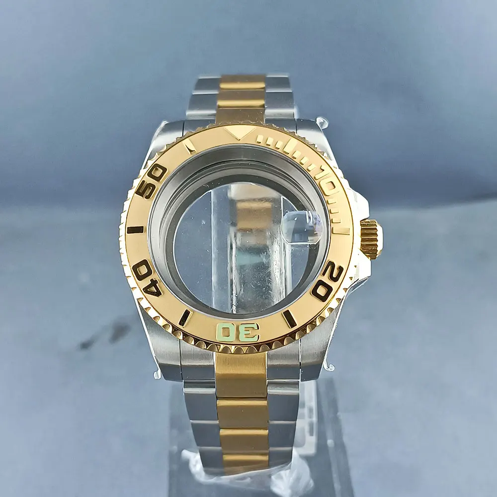 40mm Silver Gold NH34 NH35 NH36 นาฬิกาเหมาะกับ NH34 NH35 NH36 การเคลื่อนไหว, 120 คลิก, ตัวเรือนสแตนเลส, กระจกแซฟไฟร์