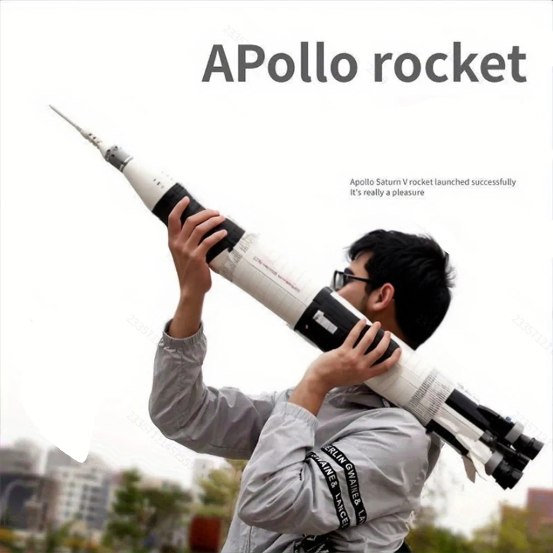 2418-Piece Rocket Model Assembly Toy, Aerospace Education Building Block Set, Collectible Desktop Ornament, Christmas and Birthday Gift