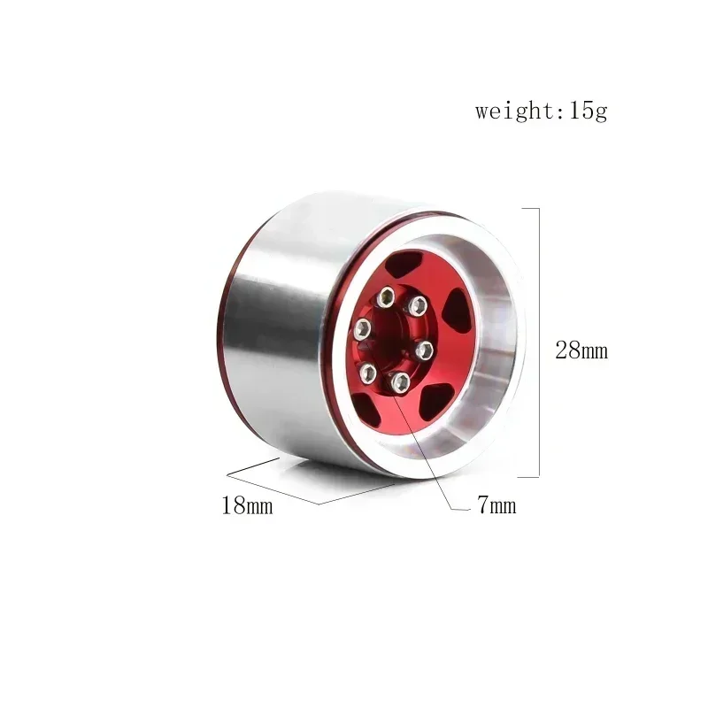 INJORA Llantas Beadlock De 1.3 Pulgadas – Offset -4.05mm En Acero Estampado Para Coches RC 1/24 Y 1/18, Centro Desmontable (4 Unidades)