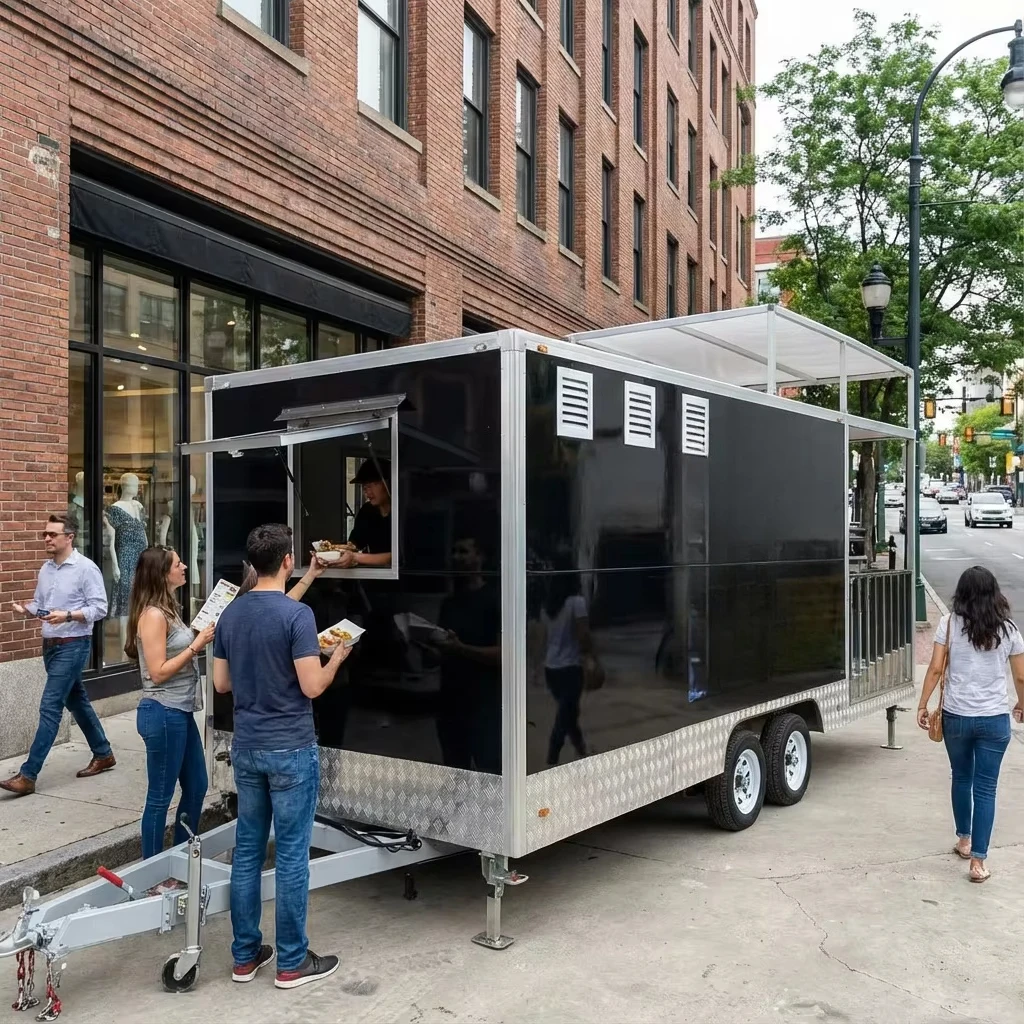 Custom Mobile Electric Tricycle Food Trailer Truck 4 Wheel Food Truck With Kitchen Equipment