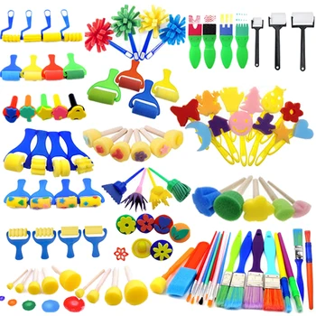 4 ~ 48pcs ציור ספוג כל הקדושים ציור פסטיבל גרפיטי מסיבת מסיבת איסוף טובה בתפזורת ילדים מתנות שיפשוף tmz