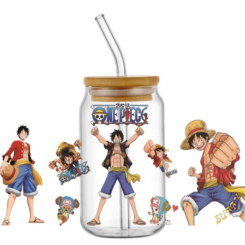 Miniso Japanese Cartoon Pirates Decal Waterproof Transfers Sticker for Libbey Glass Cup DIY UV DTF Cup Wrap Washable Mug Sticker