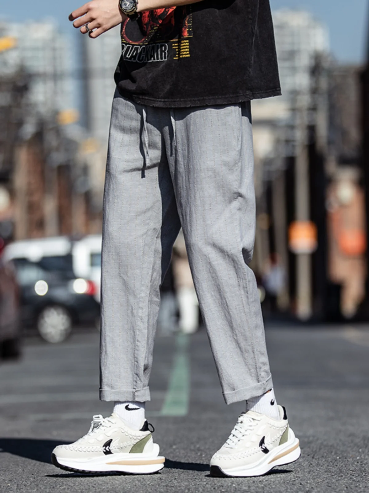 

Мужские летние повседневные брюки из хлопка и льна свободного кроя в стиле ретро, удобные спортивные брюки-чинос для молодежи