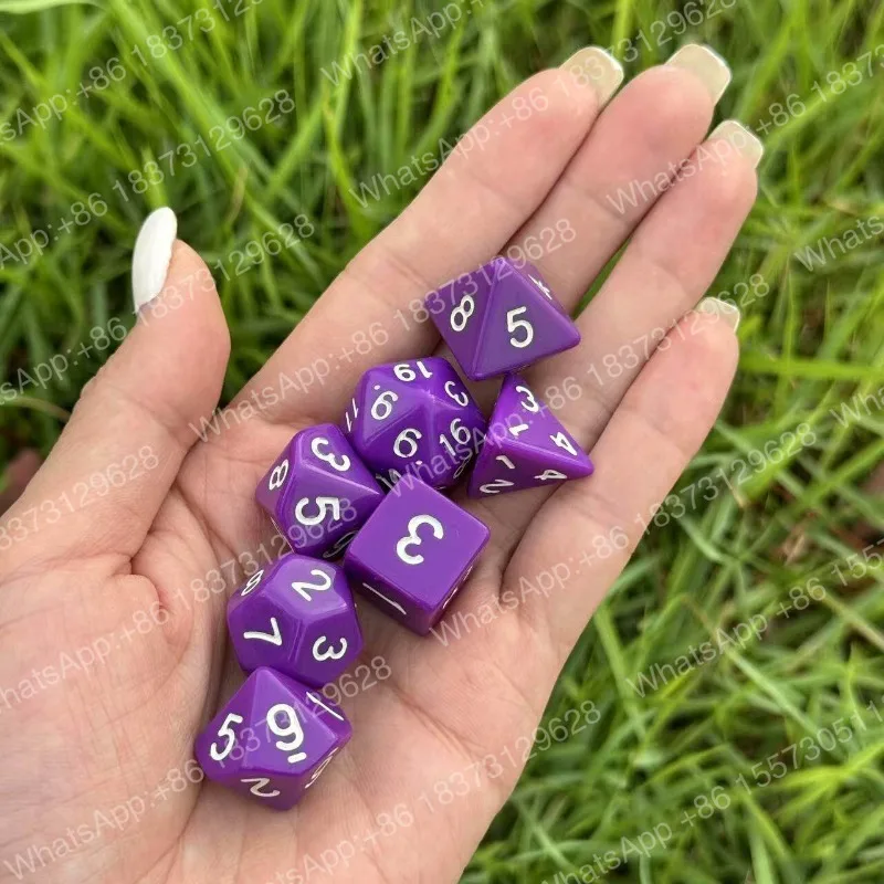 7個セット-アクリル多面体カラー不透明シリーズ-ボードゲーム-dnd-ランニンググループ-coc-ゲームエンターテイメントダイス