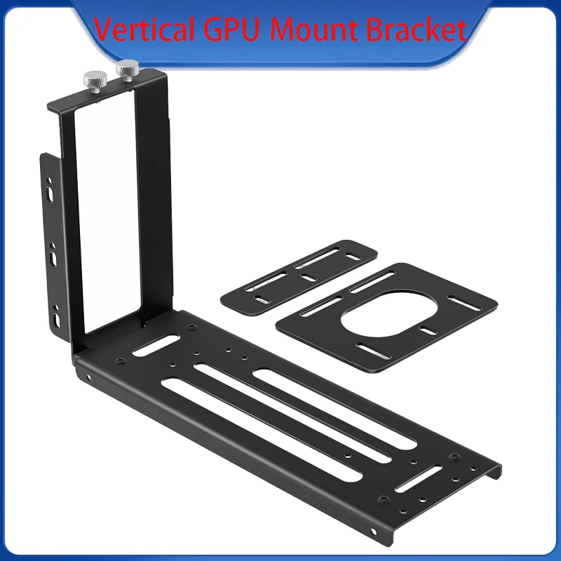 Vertikale GPU-Halterung, 2 Fächer, Grafikkartenhalter mit Hardware, eGPU-Dock, externe GPU-Dockingstation, Schwarz mit Schraubensatz