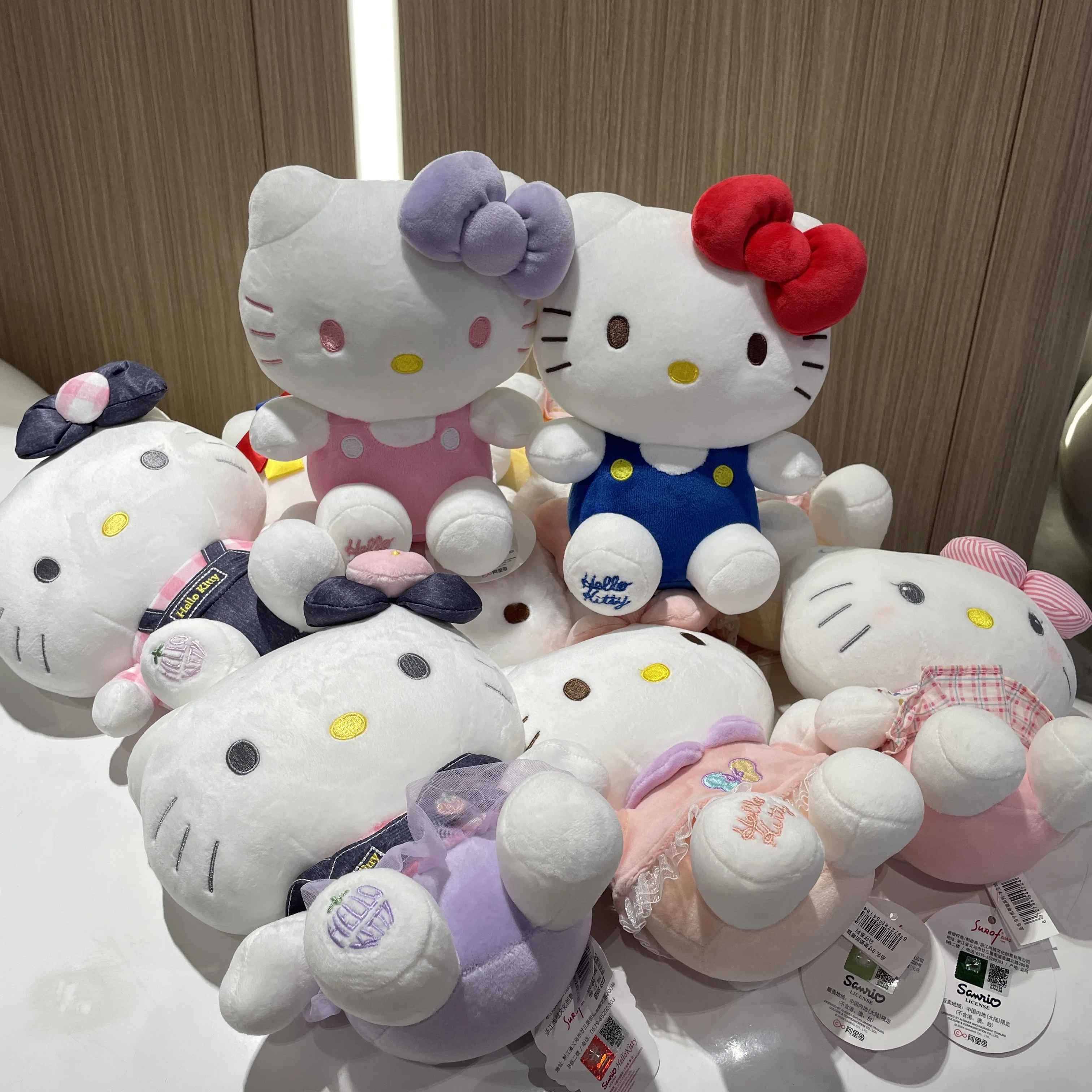 Genuine Hello Kitty Plush Toys For Children Cute Kt Cat Dolls Soft Sanrio Stuffed Toys Kawaii Christmas Day Gift For Girls Toy