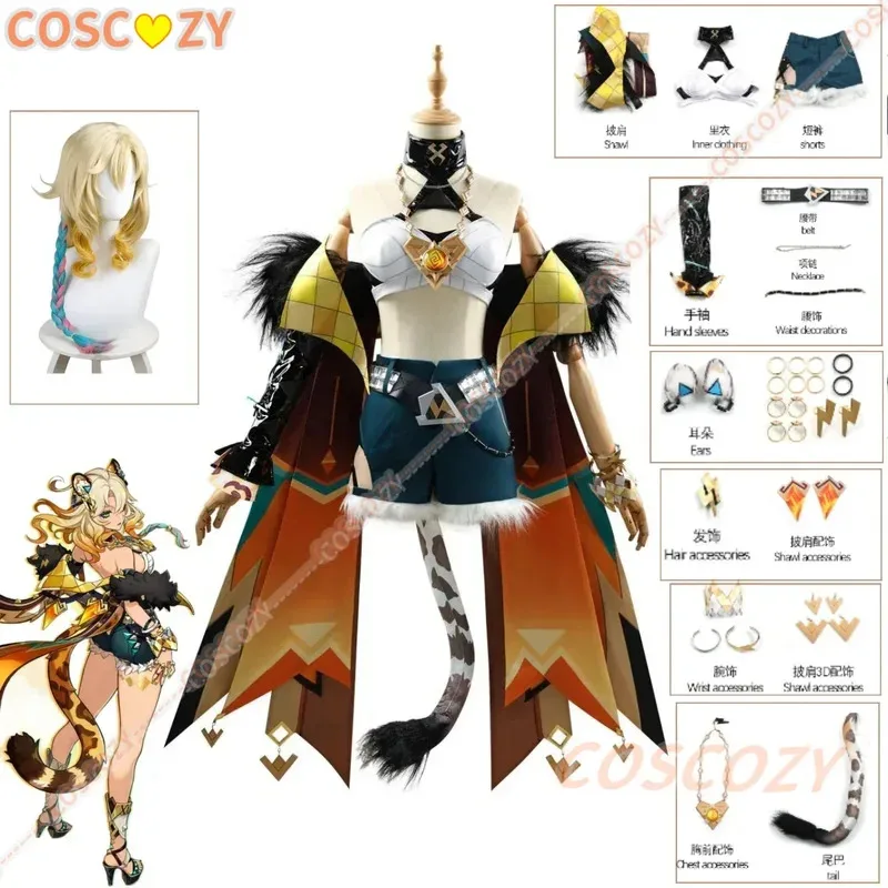 

Xilonen Cosplay Genshin Impact Costume Nanatzcayan Natlan Xilonen Uniform Hair Wig Halloween Carnival Party Outfit
